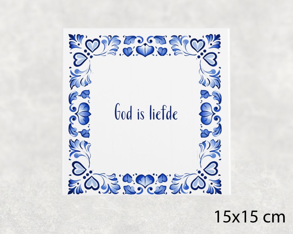 Spreuk Tegel 15X15 Cm God Is Liefde Spreuk tegel 15x15cm God is liefde