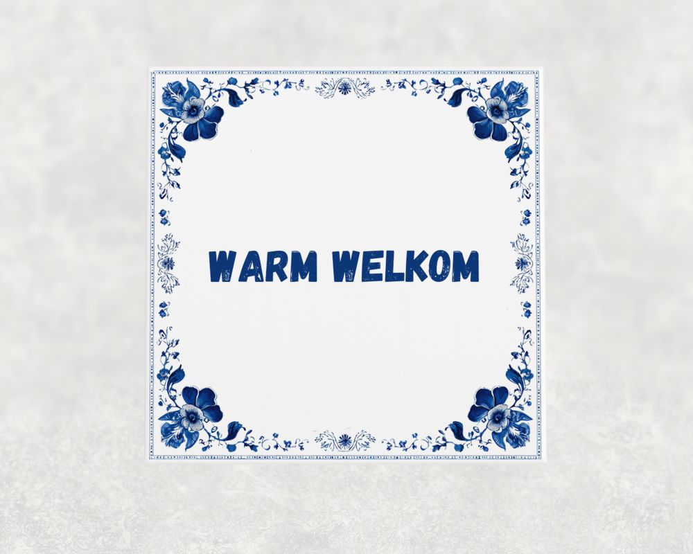Spreuk Tegel 15X15 Cm Warm Welkom Spreuk tegel 15x15cm Warm welkom