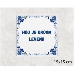 Spreuk tegel 15x15cm Hou je droom levend