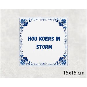 Spreuk tegel 15x15cm Hou koers in storm
