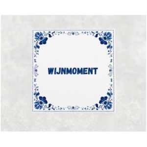 Spreuk tegel 15x15cm Wijnmoment