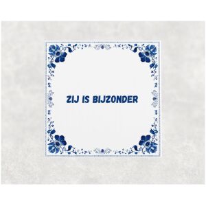 Spreuk tegel 15x15cm Zij is bijzonder