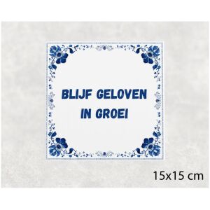 Spreuk tegel 15x15cm Blijf geloven in groei
