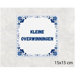 Spreuk tegel 15x15cm Kleine overwinningen